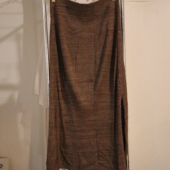 free people heathered brown midi knit skirt size small - Picture 2 of 5